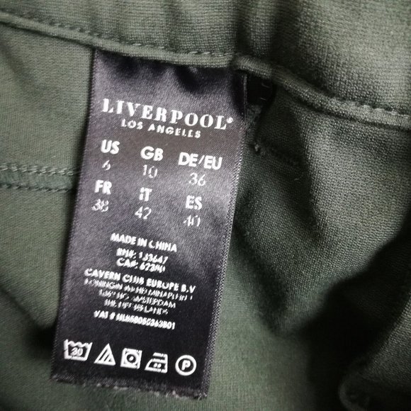 Liverpool Womens Pants Skinny Ankle Stretch Green Faux Pockets Mid Rise 6 - Picture 11 of 16